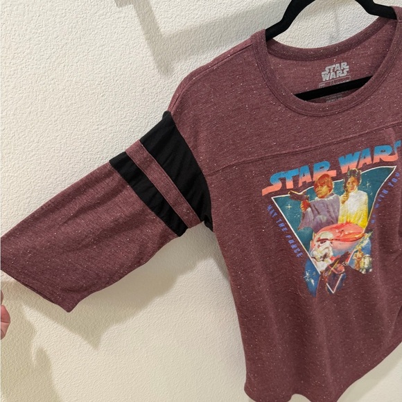 Star Wars Retro Graphic Varsity Tee – Maroon Speckle – Size M Women’s - Picture 3 of 9